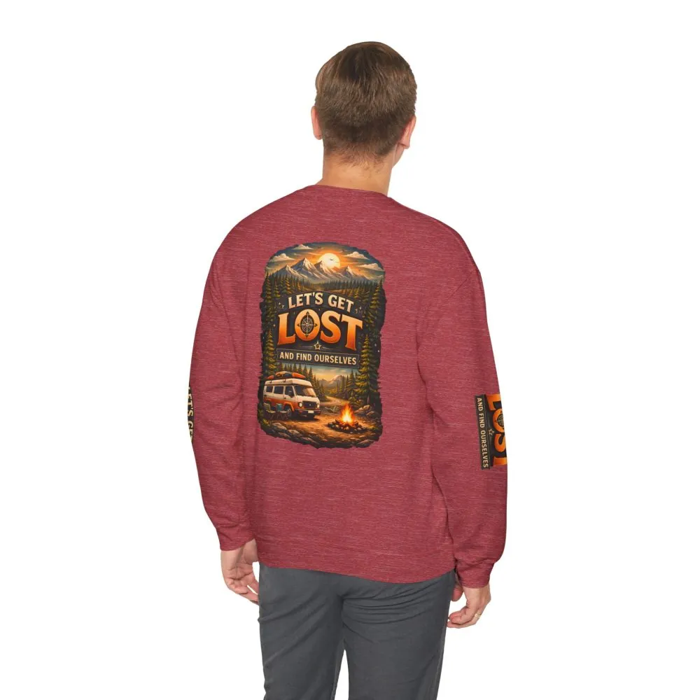 18368888466403237764_2048.jpeg Unisex Heavy Blend™ Crewneck Sweatshirt — "Let´s Get Lost And Found Ourselfs" Design Scenic-Line