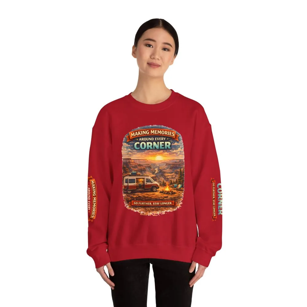 18372100993634689615_2048.jpeg Unisex Heavy Blend™ Crewneck Sweatshirt — "Making Memories Around Every Corner" Design Scenic-Line