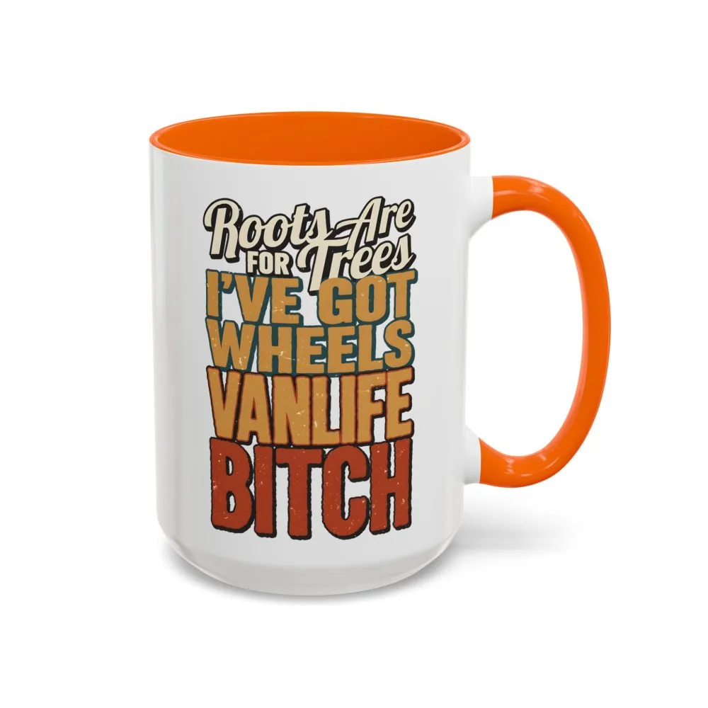 Accent Coffee Mug (11, 15oz) — "Roots Are For Trees" Design F**K-Line