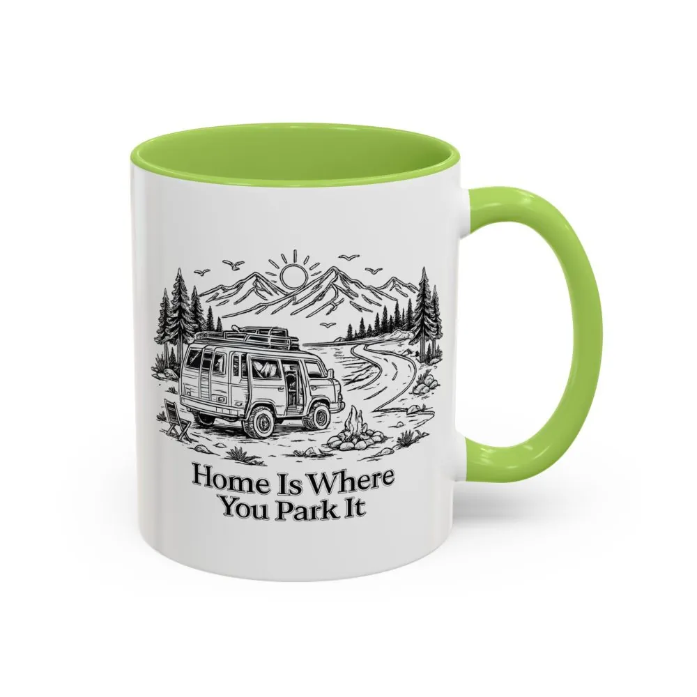 18382456843683610980_2048.jpeg Accent Coffee Mug (11, 15oz) — "Home Is Where You Park It" Design Minimal-Line