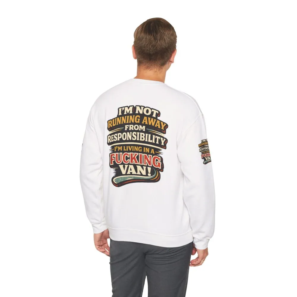 18388164001282062389_2048.jpeg Unisex Heavy Blend™ Crewneck Sweatshirt — "I`m Not running Away" Design F**K-Line