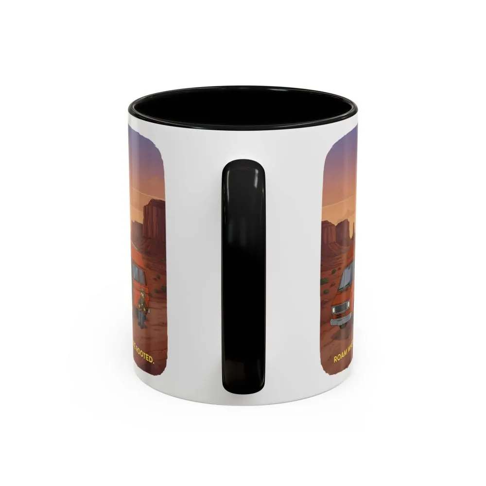 Accent Coffee Mug (11, 15oz) — "Roam Where You Are Rooted" Design Sitcom-Line