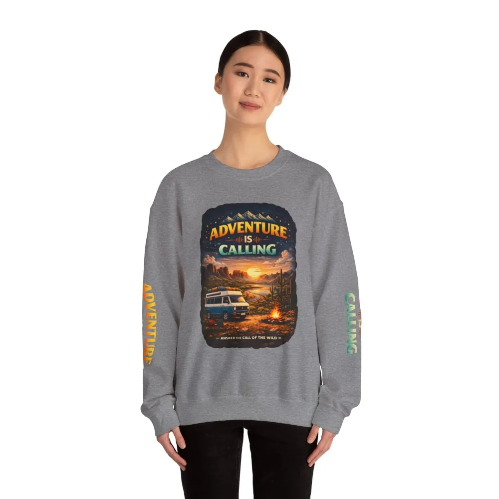 18402200709788256388_2048.jpeg Unisex Heavy Blend™ Crewneck Sweatshirt — "Adventure Is Calling" Design Scenic-Line