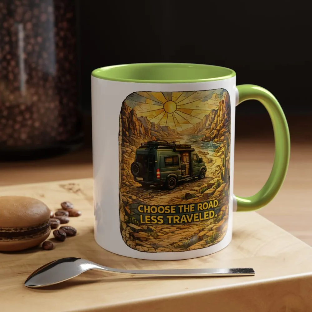 18426640960144623159_2048.jpeg Accent Coffee Mug (11, 15oz) — "Choose The Road Less Traveled" Design Cubic-Line