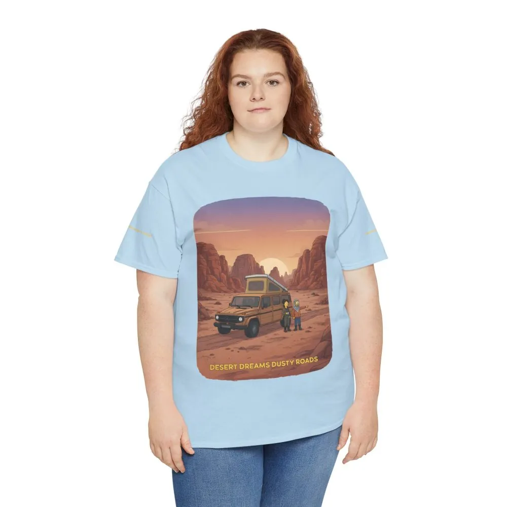 18432646412528599225_2048.jpeg Unisex Heavy Cotton Tee — "Desert Dreams Dusty Roads" Design Sitcom-Line