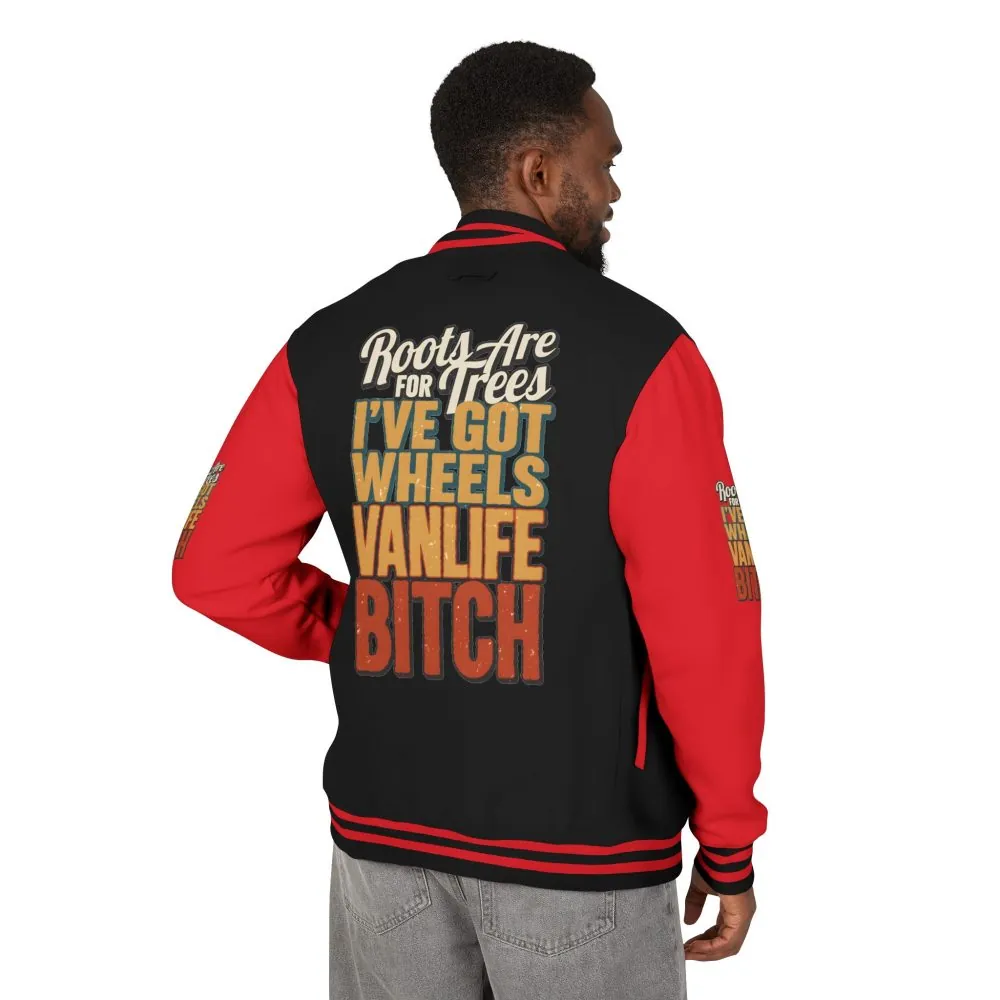 18433648523460156484_2048.jpeg Unisex Heavyweight Letterman Jacket — "Roots Are For Trees" Design F**K-Line