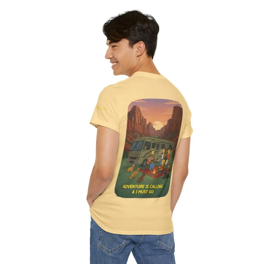 18437539832418445976_2048.jpeg Unisex Heavy Cotton Tee — "Adventure Is Calling-I Must Go" Design Sitcom-Line