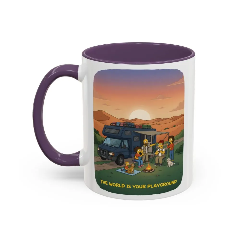 18438560334915858747_2048.jpeg Accent Coffee Mug (11, 15oz) — "The World Is Your playground" Design Sitcom-Line