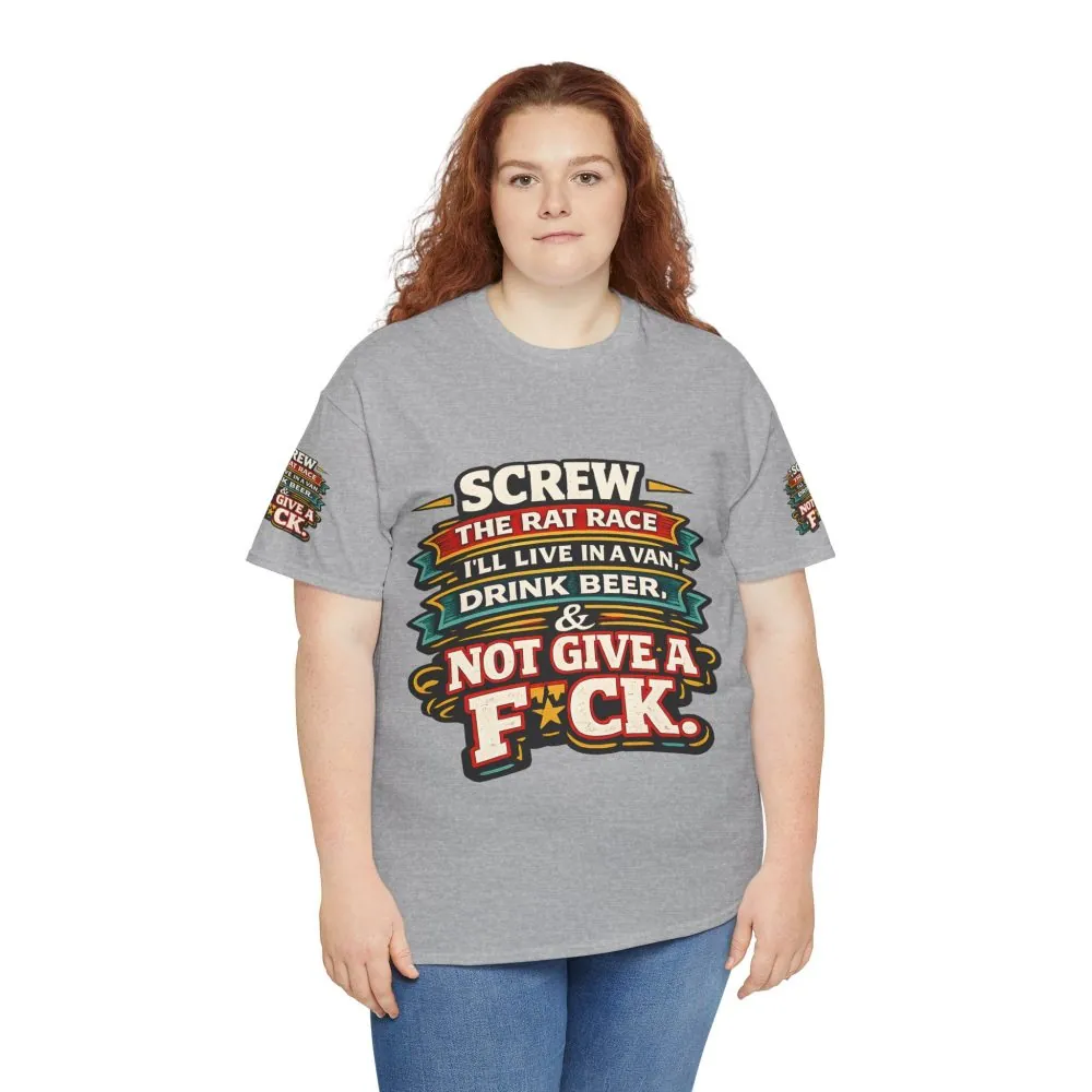 18445170497024587711_2048.jpeg Unisex Heavy Cotton Tee — "Screw The Rat Race" Design F**K-Line