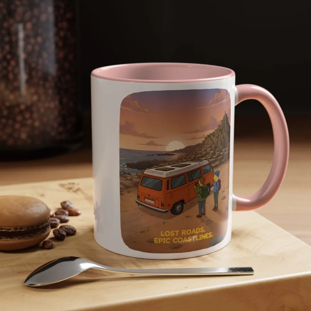 Accent Coffee Mug (11, 15oz) — "Lost Roads Epic Coastlines" Design Sitcom-Line
