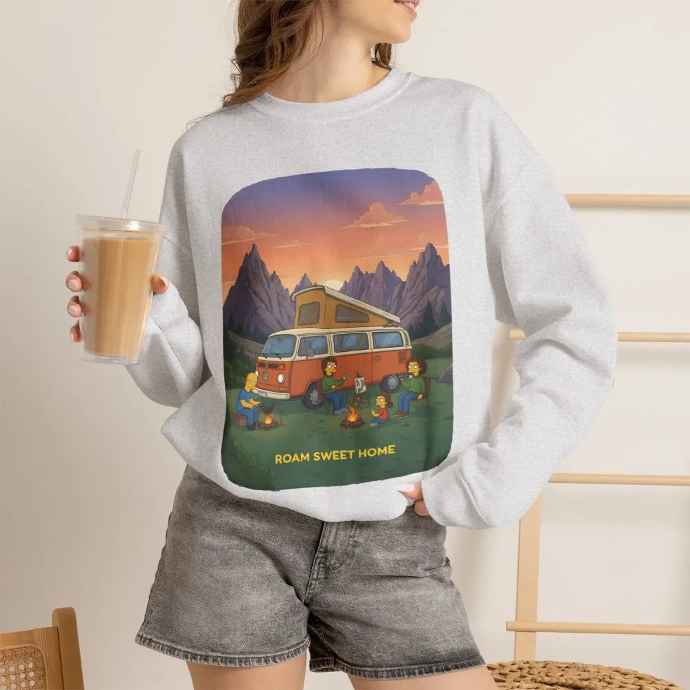Unisex Heavy Blend™ Crewneck Sweatshirt — "Roam Sweet Home" Design Sitcom-Line