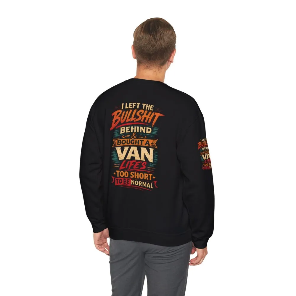 Unisex Heavy Blend™ Crewneck Sweatshirt — "I Left The Bullshit" Design F**K-Line