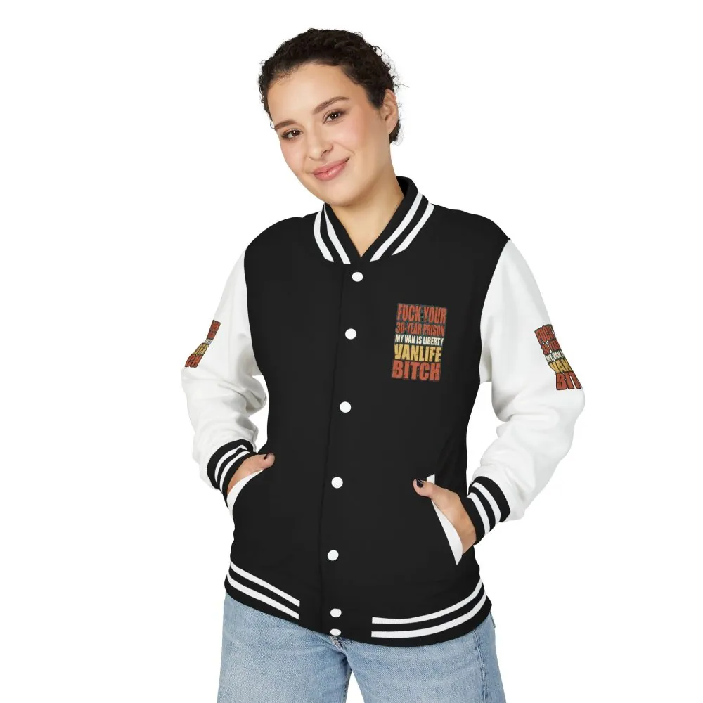1859307362678499936_2048.jpeg Unisex Heavyweight Letterman Jacket — "Fuck Your 30 Year" Design F**K-Line