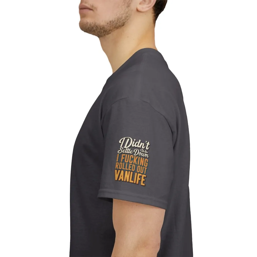 Unisex Heavy Cotton Tee — "Dind´t Settle Down" Design F**K-Line