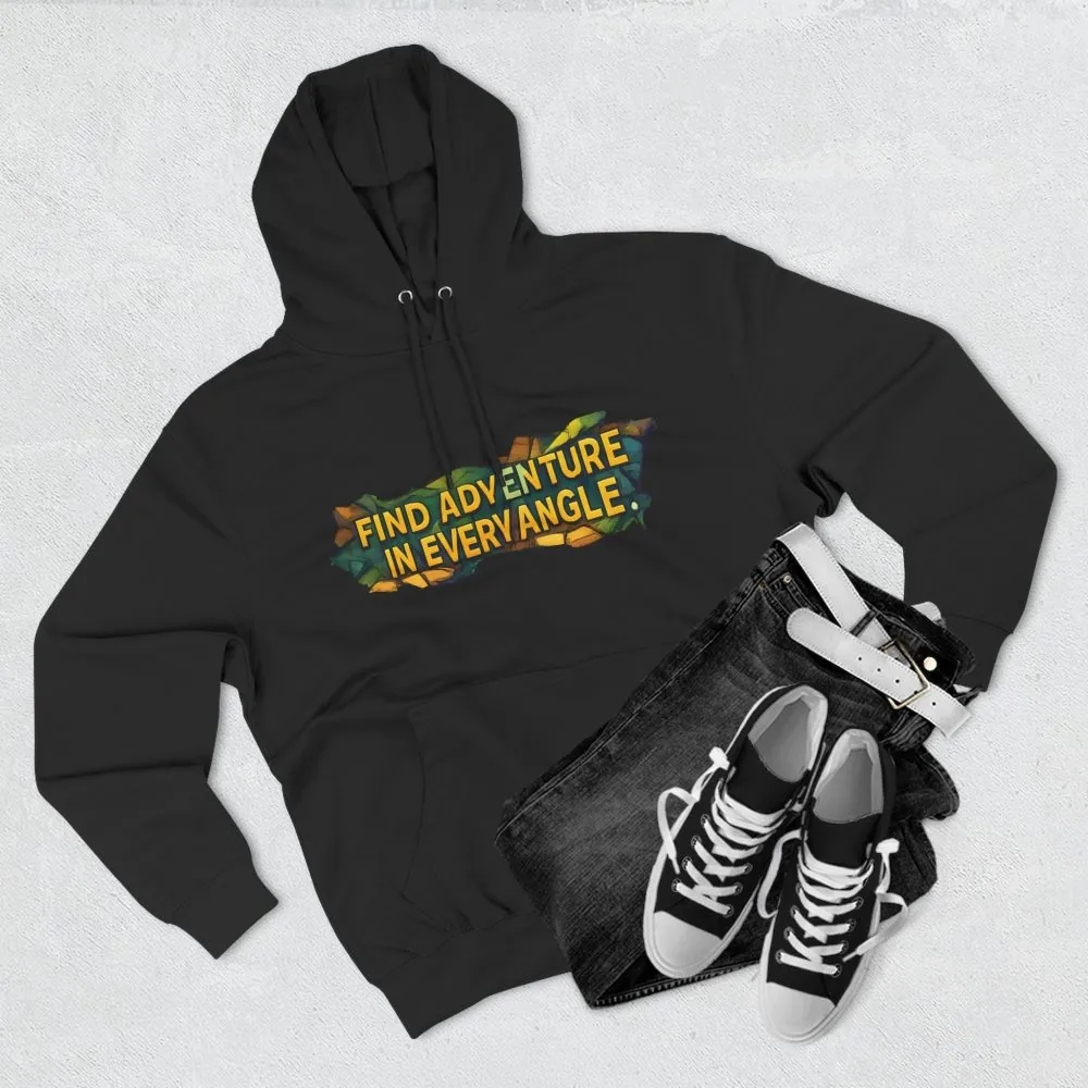 1876921261395685645_2048.jpeg Three-Panel Fleece Hoodie - "Find Adventure In Every Corner" Design Cubic-Line