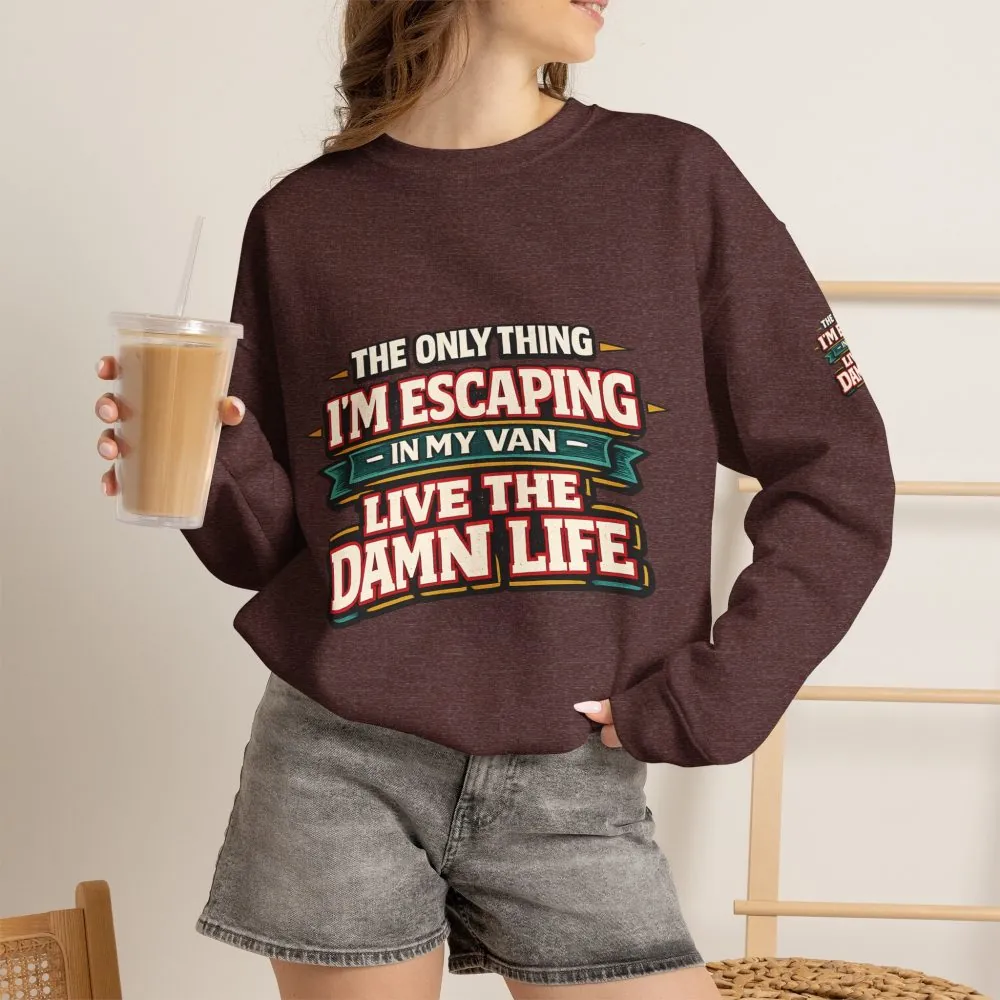 Unisex Heavy Blend™ Crewneck Sweatshirt — "The Only Thing I´m Escaping" Design F**K-Line