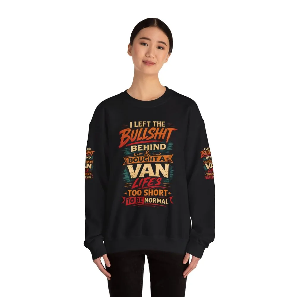 Unisex Heavy Blend™ Crewneck Sweatshirt — "I Left The Bullshit" Design F**K-Line