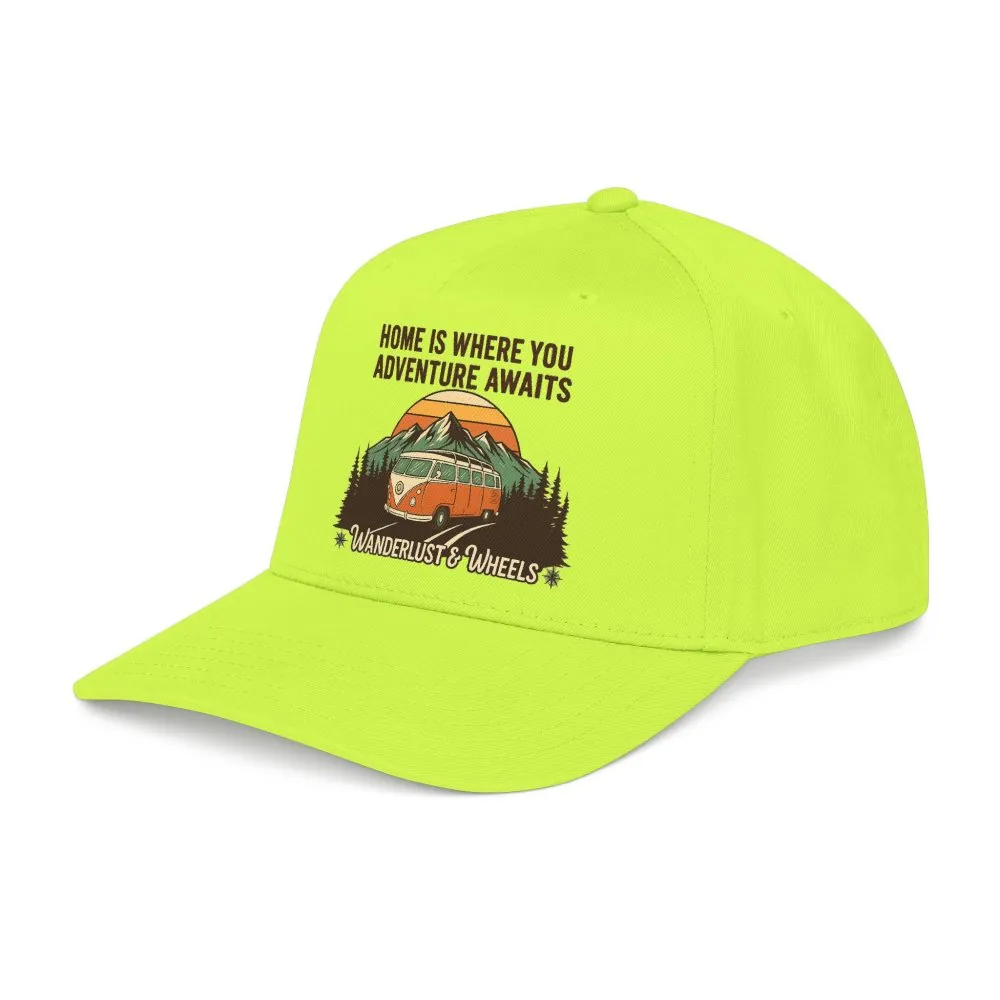 Baseball Cap - "Home Is Where You Adventure Awaits" Mid Profile Baseball Cap