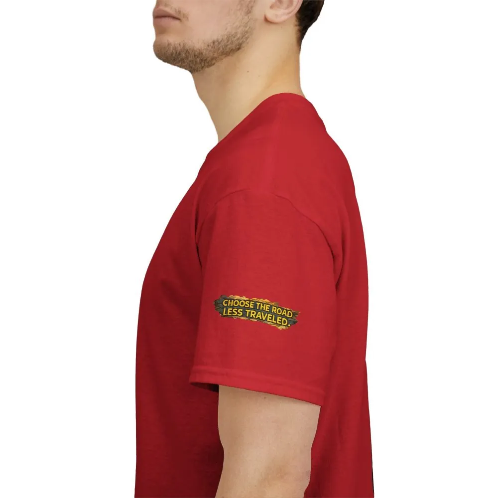 190755483569099797_2048.jpeg Unisex Heavy Cotton Tee — "Choose The Road Less Traveled" Design Cubic-Line