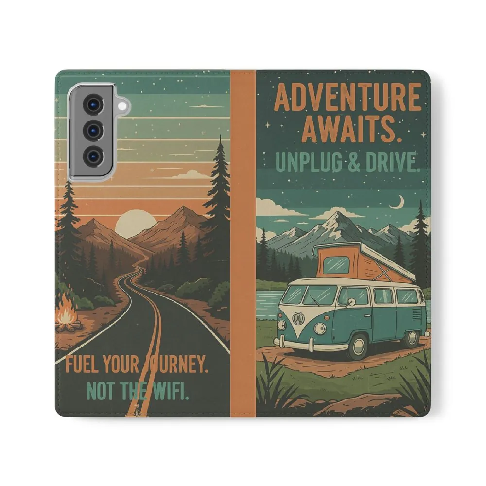 1908047600482062802_2048.jpeg Flip Phone Case — "Adventure Awaits Unplug & Drive" Wallet Case