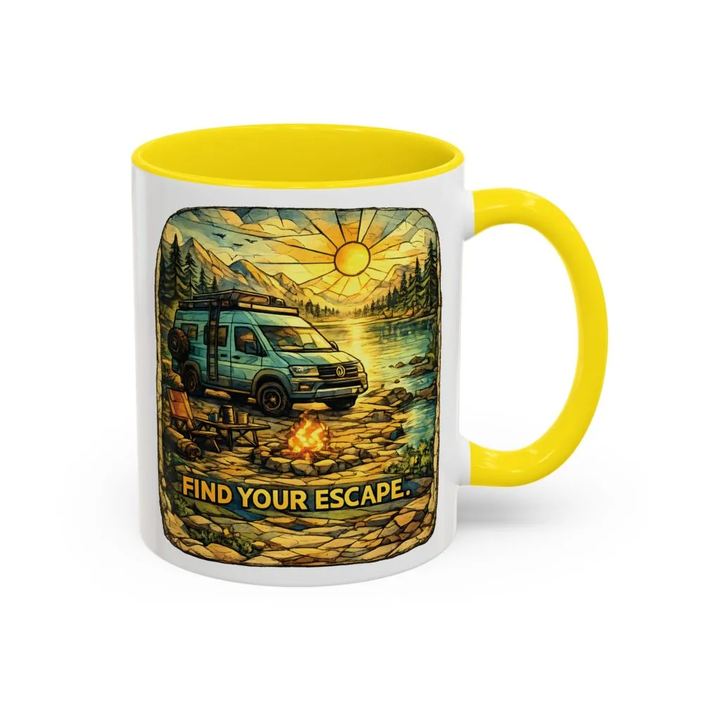 1909509933364493602_2048.jpeg Accent Coffee Mug (11, 15oz) — "Find Your Escape" Design Cubic-Line