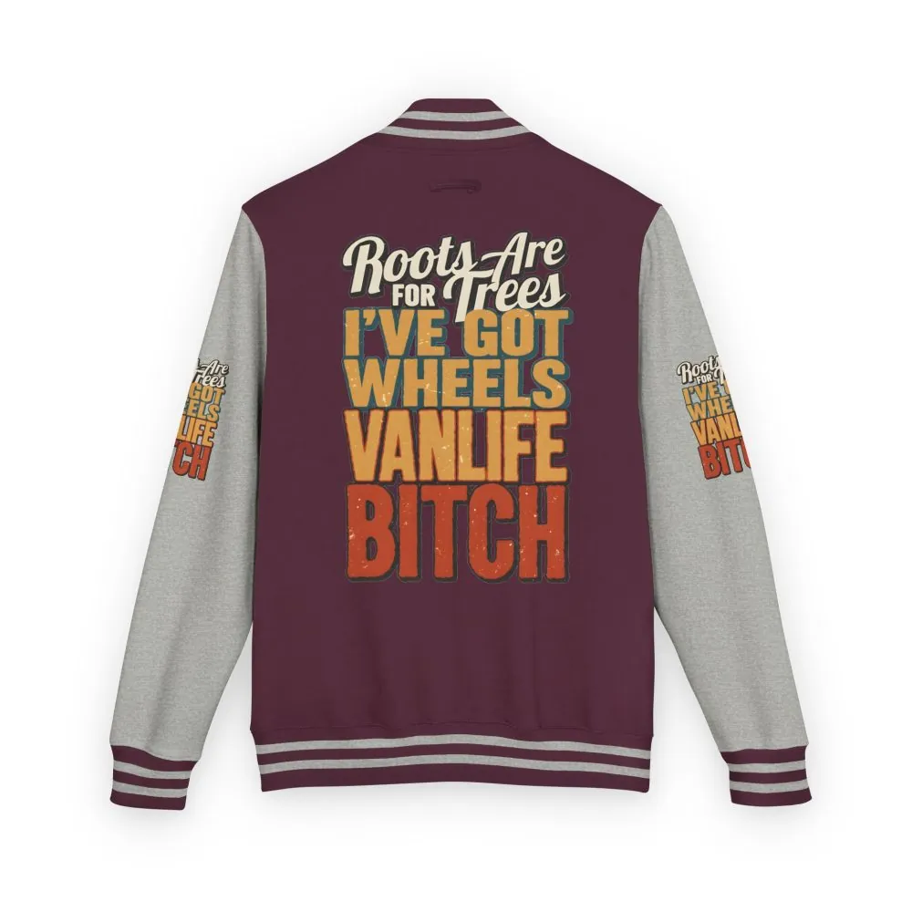 1911516368698610076_2048.jpeg Unisex Heavyweight Letterman Jacket — "Roots Are For Trees" Design F**K-Line
