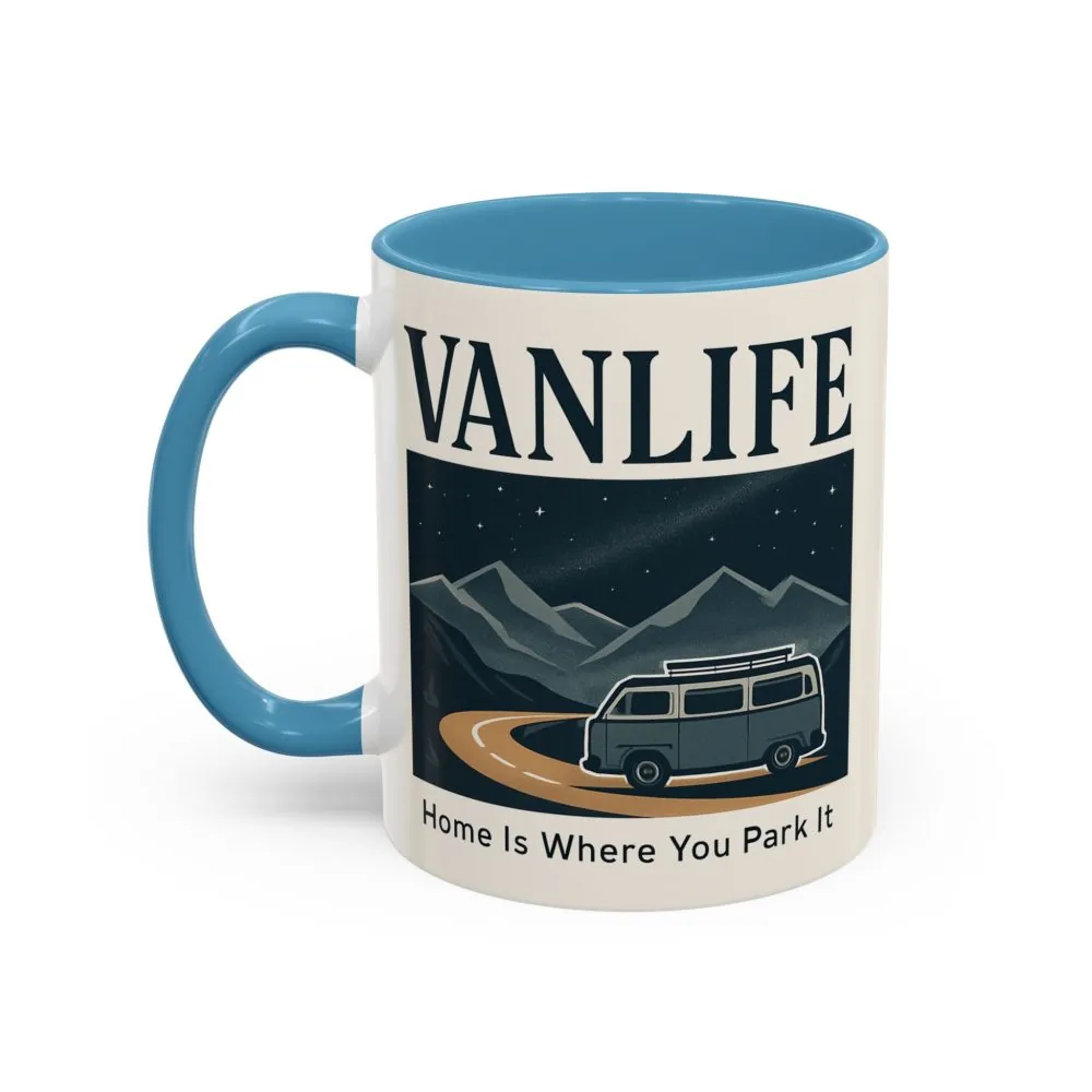 192290726186549876_2048.jpeg Coffee Mug — "Vanlife - Home Is Where You Park It" Accent Campervan Travel Mug