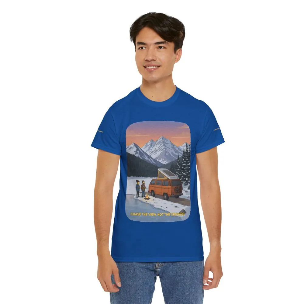 1934476661505521232_2048.jpeg Unisex Heavy Cotton Tee — "Chase The Views-Not The Crowds" Design Sitcom-Line