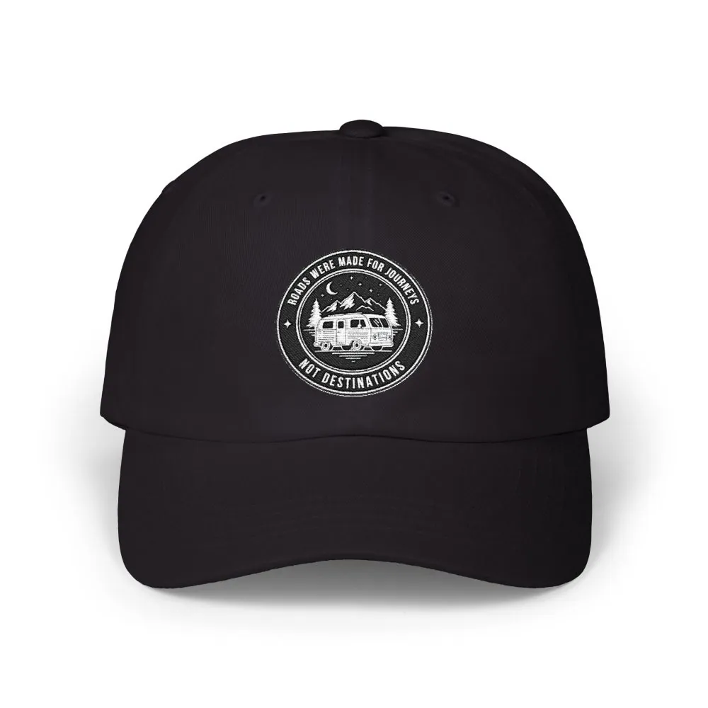 Dad Cap - "ROAD WHERE MADE FOR JOURNEYS-NOT DESTINATIONS" Vintage National Park Stamp Hat