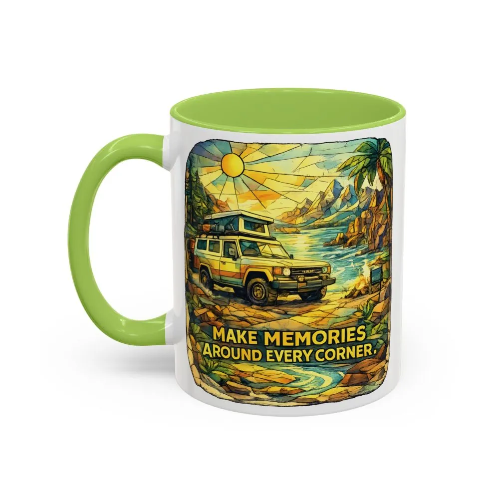 1963631021834328350_2048.jpeg Accent Coffee Mug (11, 15oz) — "Make Memories Around Every Corner" Design Cubic-Line