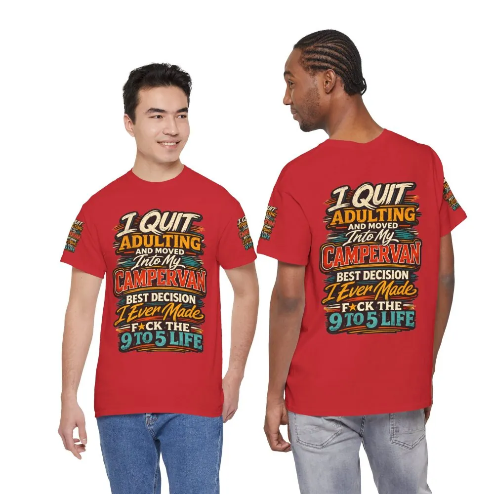 Unisex Heavy Cotton Tee — "I Quit Adulting" Design F**K-Line