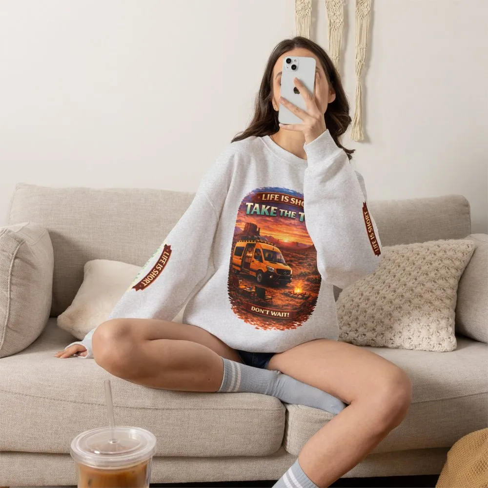 1966077473805291733_2048.jpeg Unisex Heavy Blend™ Crewneck Sweatshirt — "Life Is To Short-Take The Trip" Design Scenic-Line