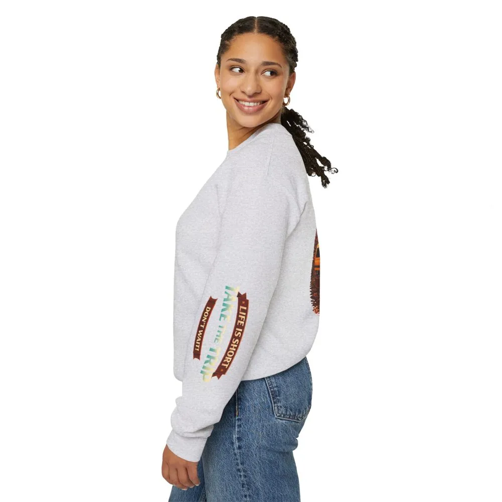 1979259972749007677_2048.jpeg Unisex Heavy Blend™ Crewneck Sweatshirt — "Life Is To Short-Take The Trip" Design Scenic-Line