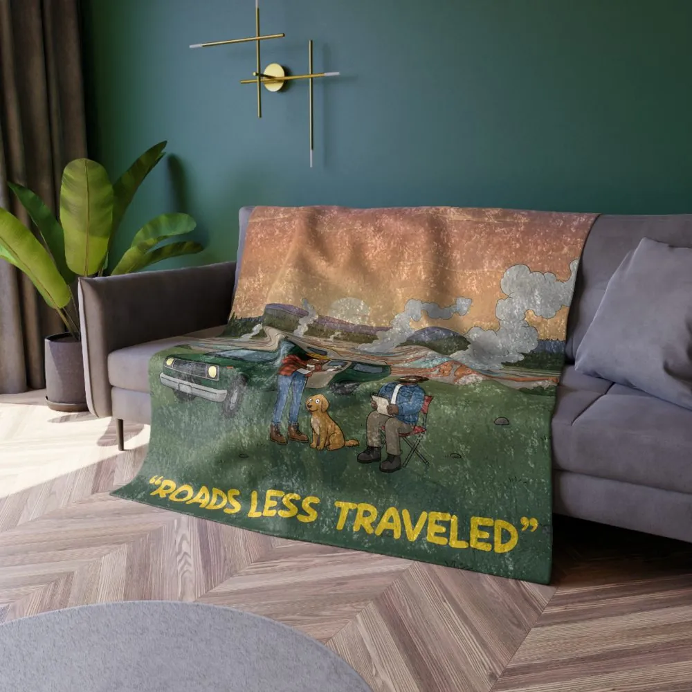 1990489268203577861_2048.jpeg Crushed Velvet Blanket —"Roads Less Traveled" Design Sitcom-Line (Campervan)