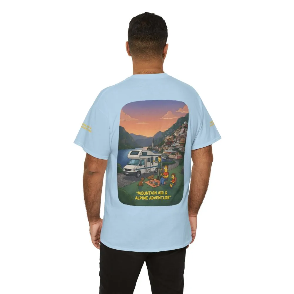 Unisex Heavy Cotton Tee — "Mountain Air-Alpine Adventure" Design Sitcom-Line