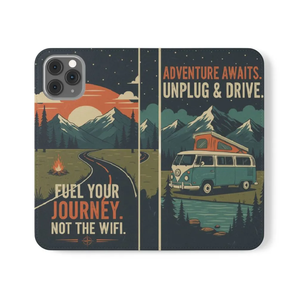 Flip Phone Case — "Fuel Your Journey, Not the Wifi" Wallet Cover
