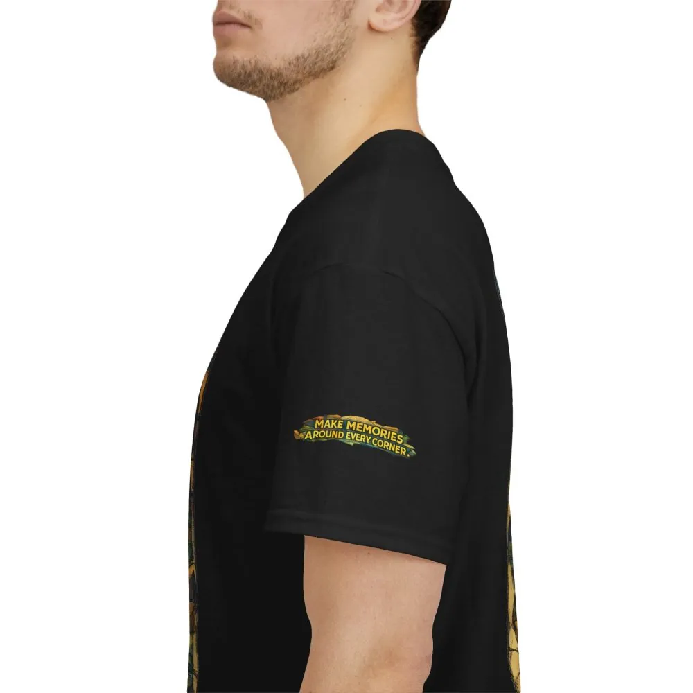 2030353390494449625_2048.jpeg Unisex Heavy Cotton Tee — "Make Memories Around Every Corner" Design Cubic-Line