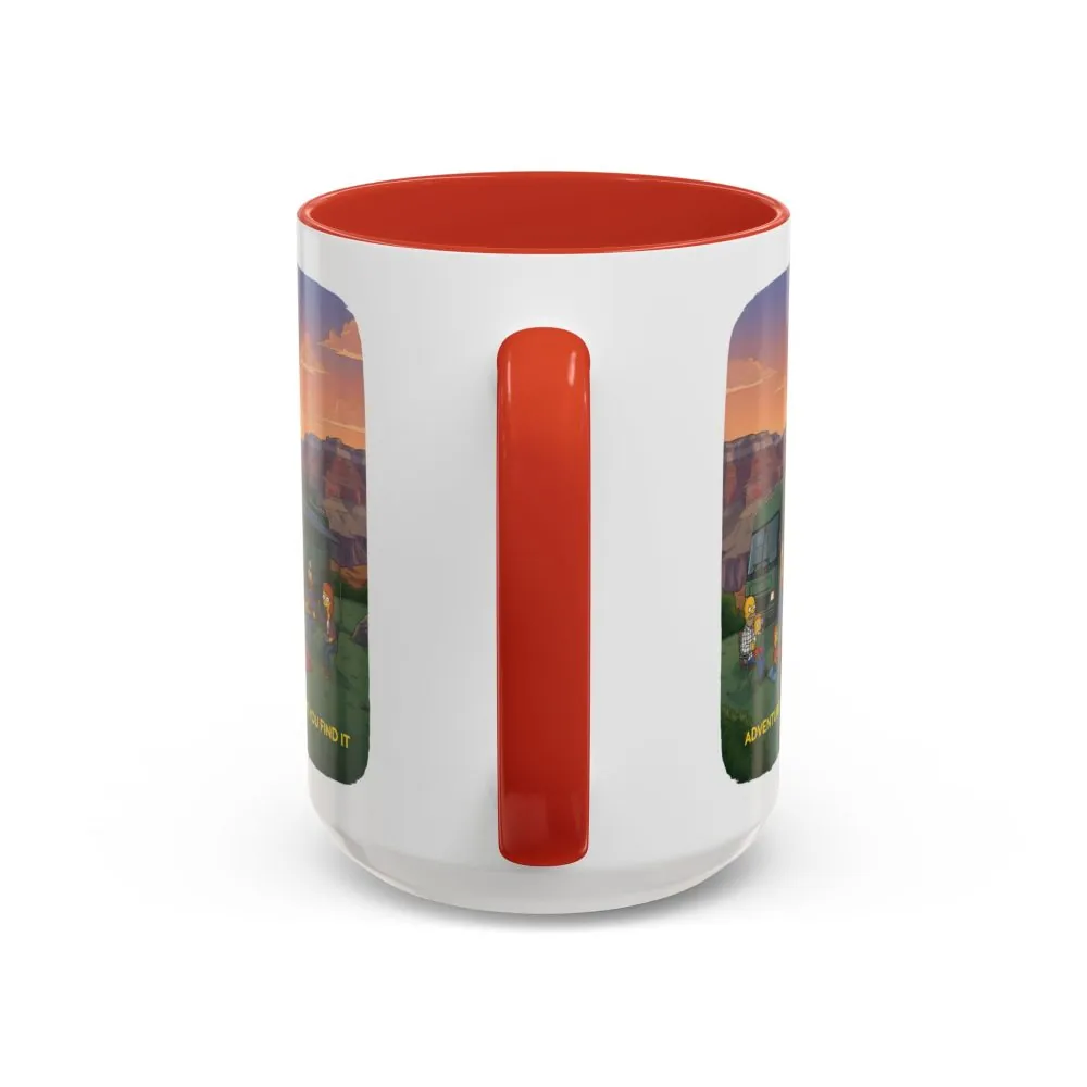 Accent Coffee Mug (11, 15oz) — "Adventure Is Where You Find It" Design Sitcom-Line