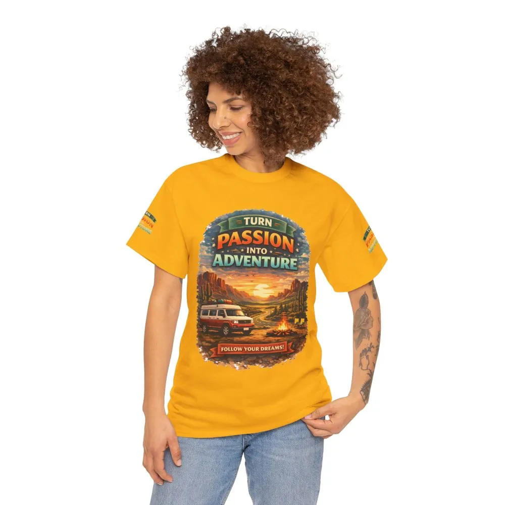 2048927505324921744_2048.jpeg Unisex Heavy Cotton Tee — "Turn Passion Into Adventure" Design Scenic-Line