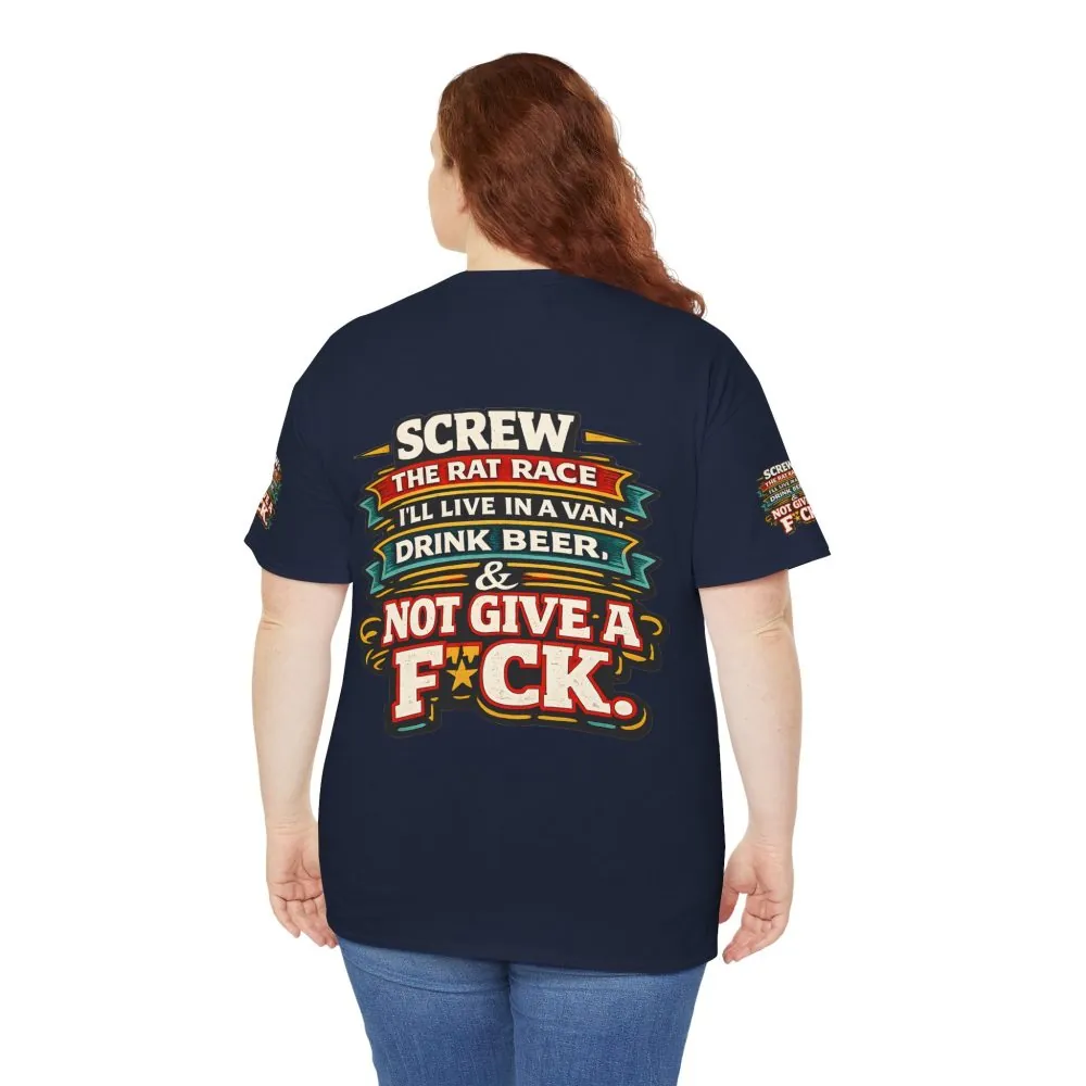 2049297735174498029_2048.jpeg Unisex Heavy Cotton Tee — "Screw The Rat Race" Design F**K-Line