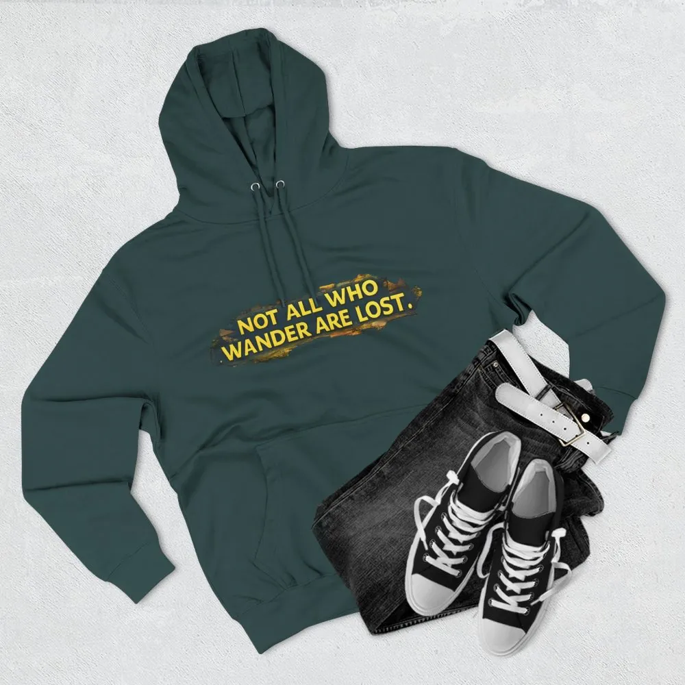 2064988828164515883_2048.jpeg Three-Panel Fleece Hoodie - "Not All Who Wander Are Lost" Design Cubic-Line