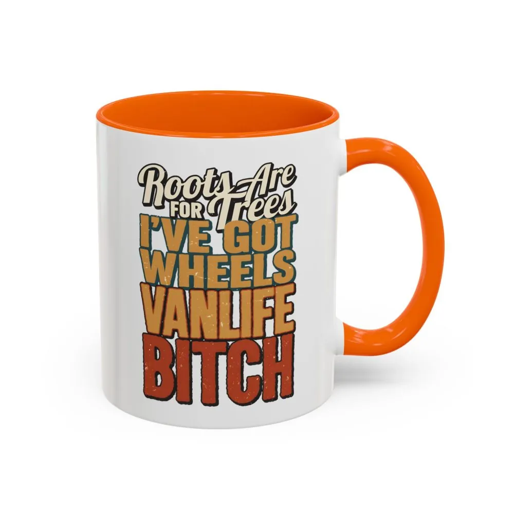 Accent Coffee Mug (11, 15oz) — "Roots Are For Trees" Design F**K-Line