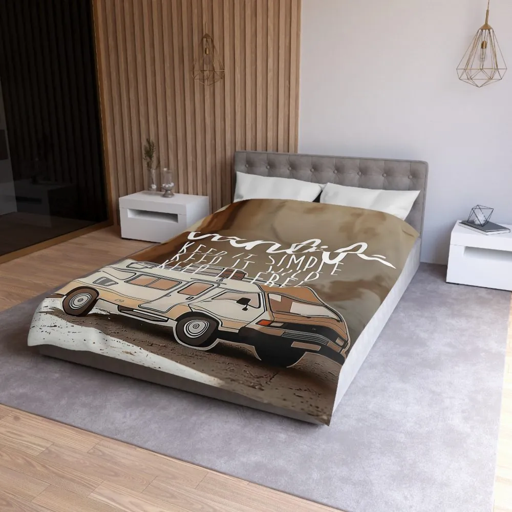 Duvet Cover — "Vanlife: Keep It Simple, Keep It Wild, Keep It Free"