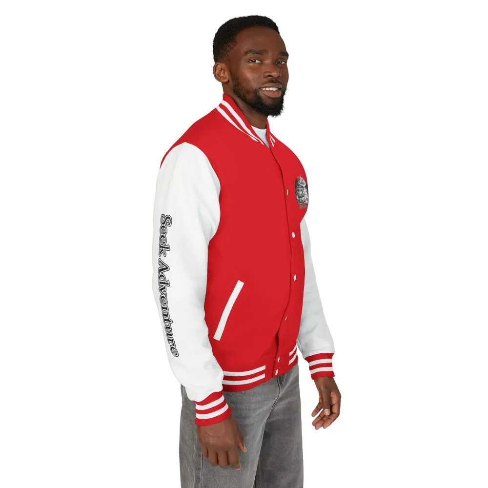 208177518213215159_2048.jpeg Unisex Heavyweight Letterman Jacket — "Seek Adventure" Travel Varsity Coat