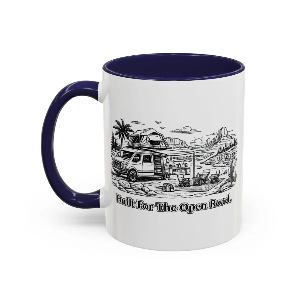 Accent Coffee Mug (11, 15oz) — "Built For The Open Road" Design Minimal-Line