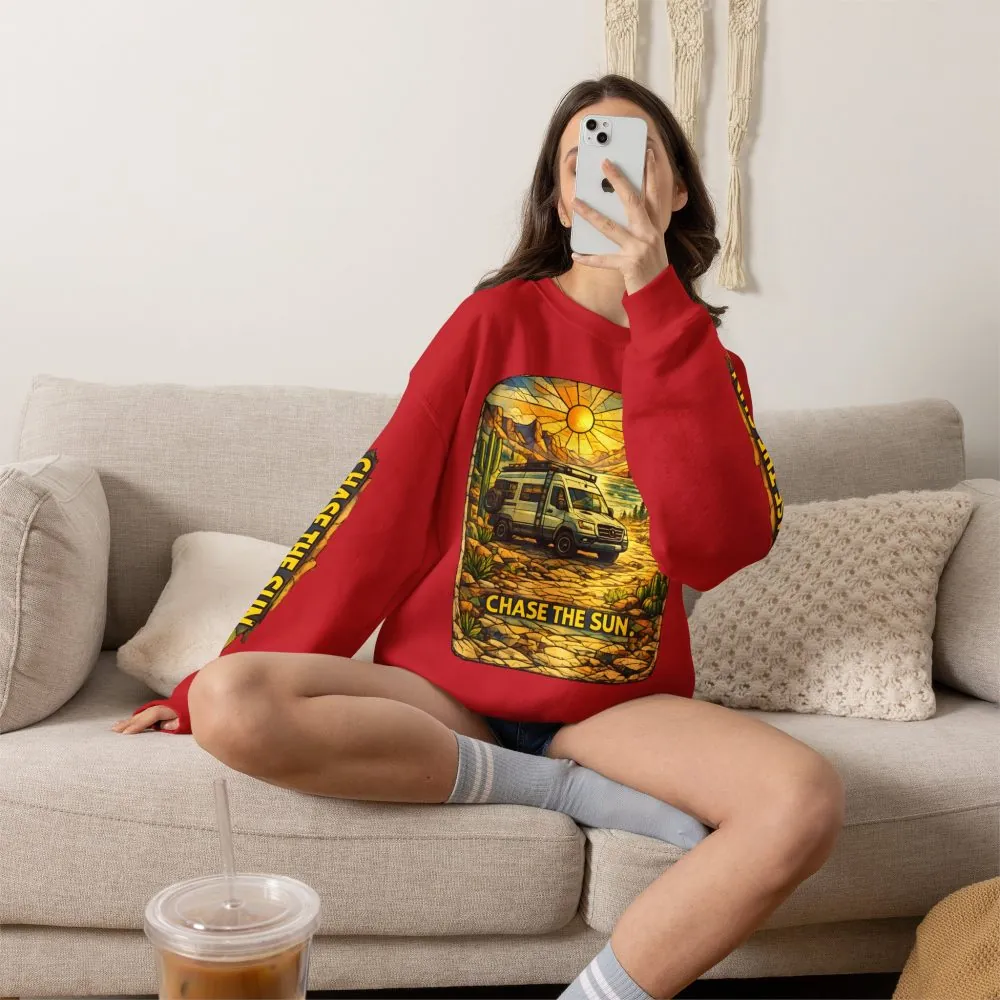 2099280097587979053_2048.jpeg Unisex Heavy Blend™ Crewneck Sweatshirt — "Chase The Sun" Design Cubic-Line