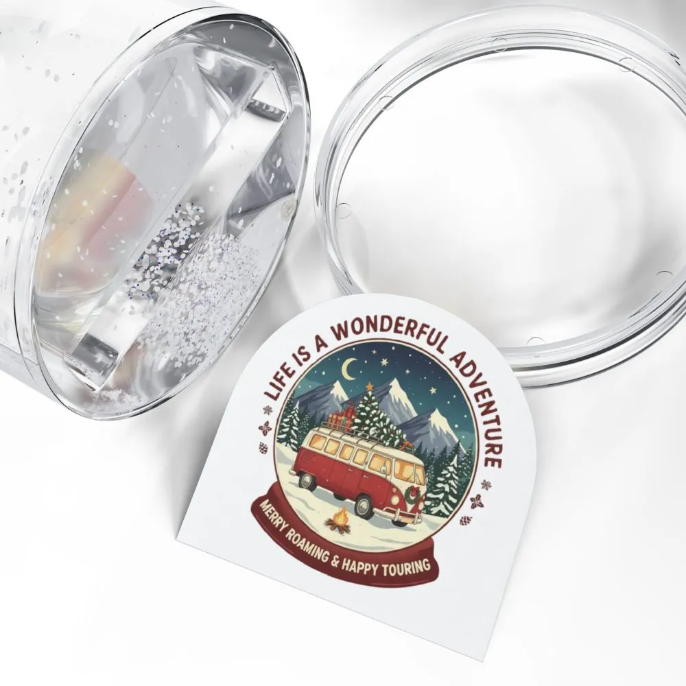 2104725419736567466_2048.jpeg Snow Globe – 'Life Is a Wonderful Adventure-Merry Roaming And Happy Touring' Retro Van Winter Holiday Snow Globe