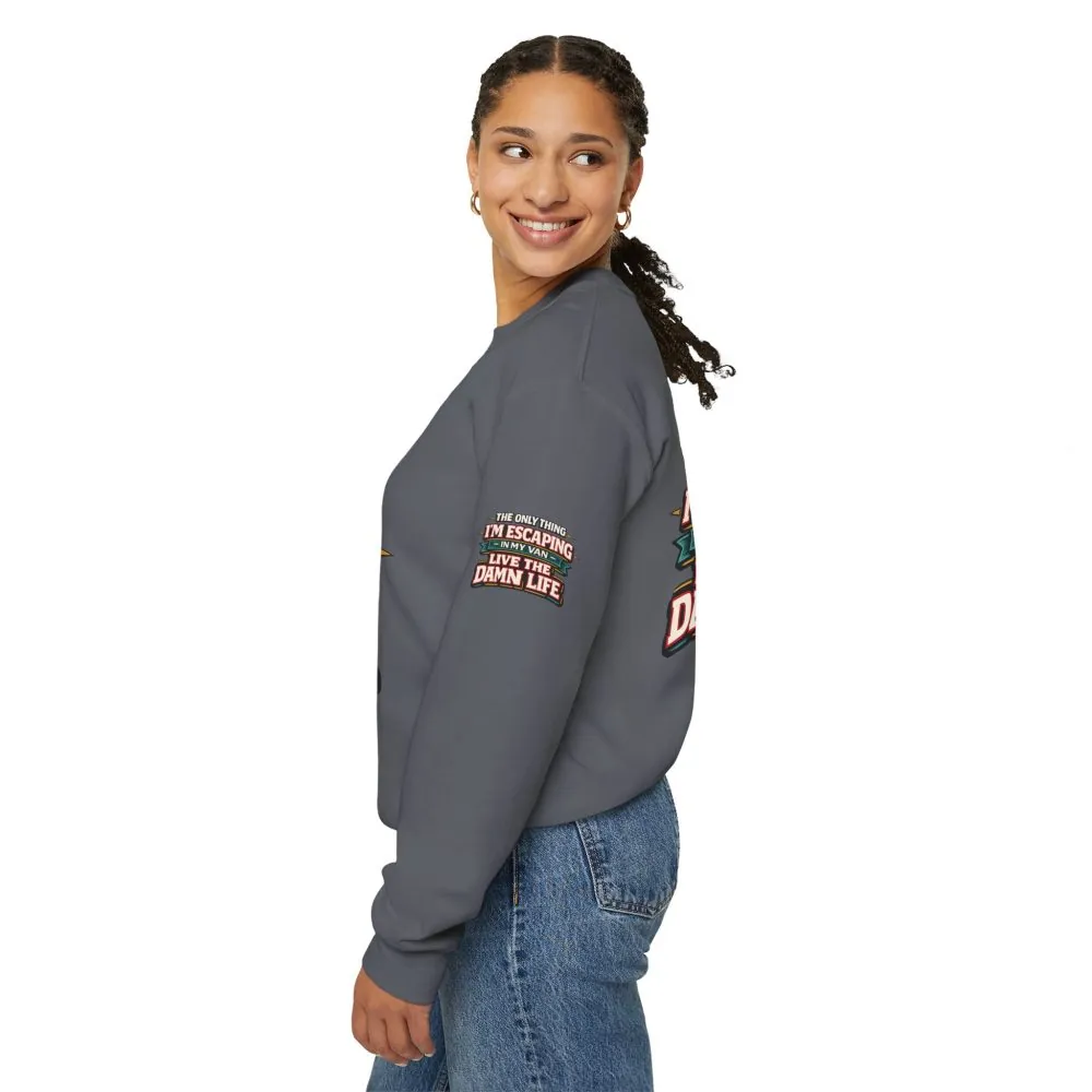 Unisex Heavy Blend™ Crewneck Sweatshirt — "The Only Thing I´m Escaping" Design F**K-Line