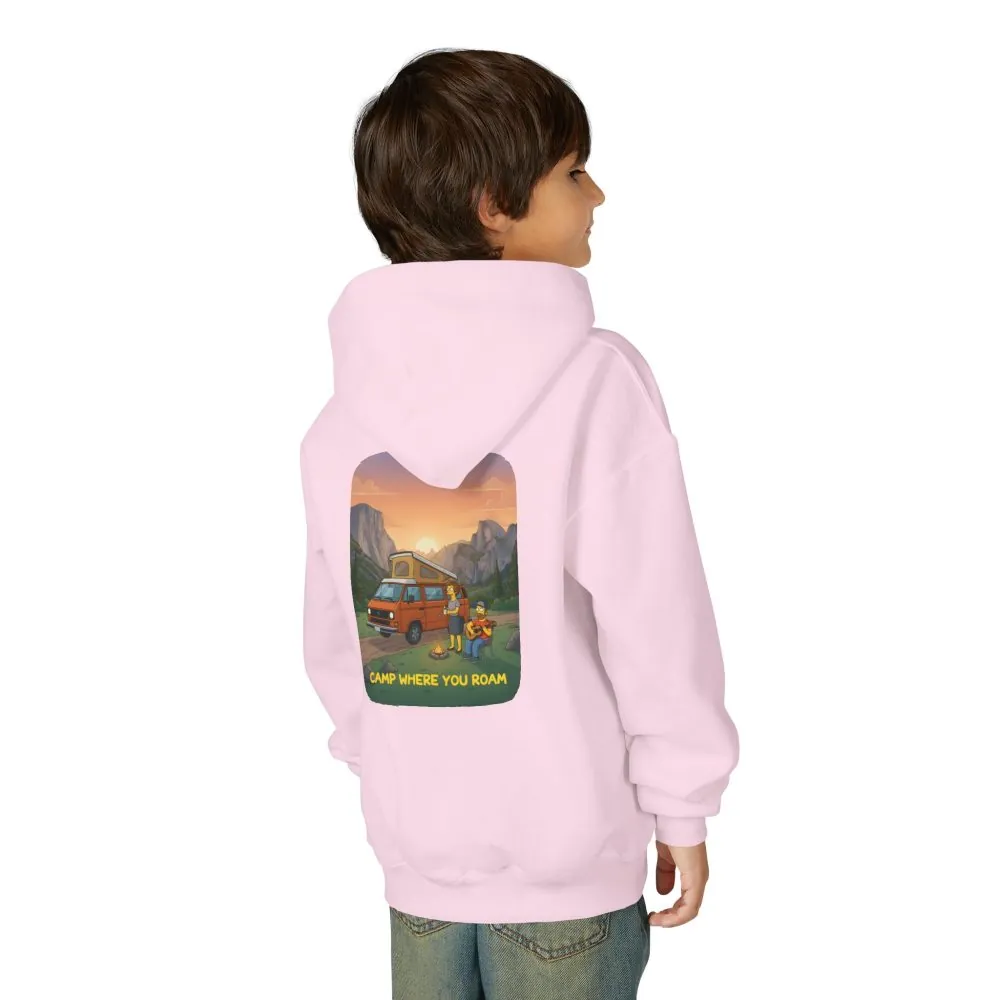 2129156546249620537_2048.jpeg Youth Hoodie(Gildan) – "Camp Where You Roam" (Design Sitcom-Line)
