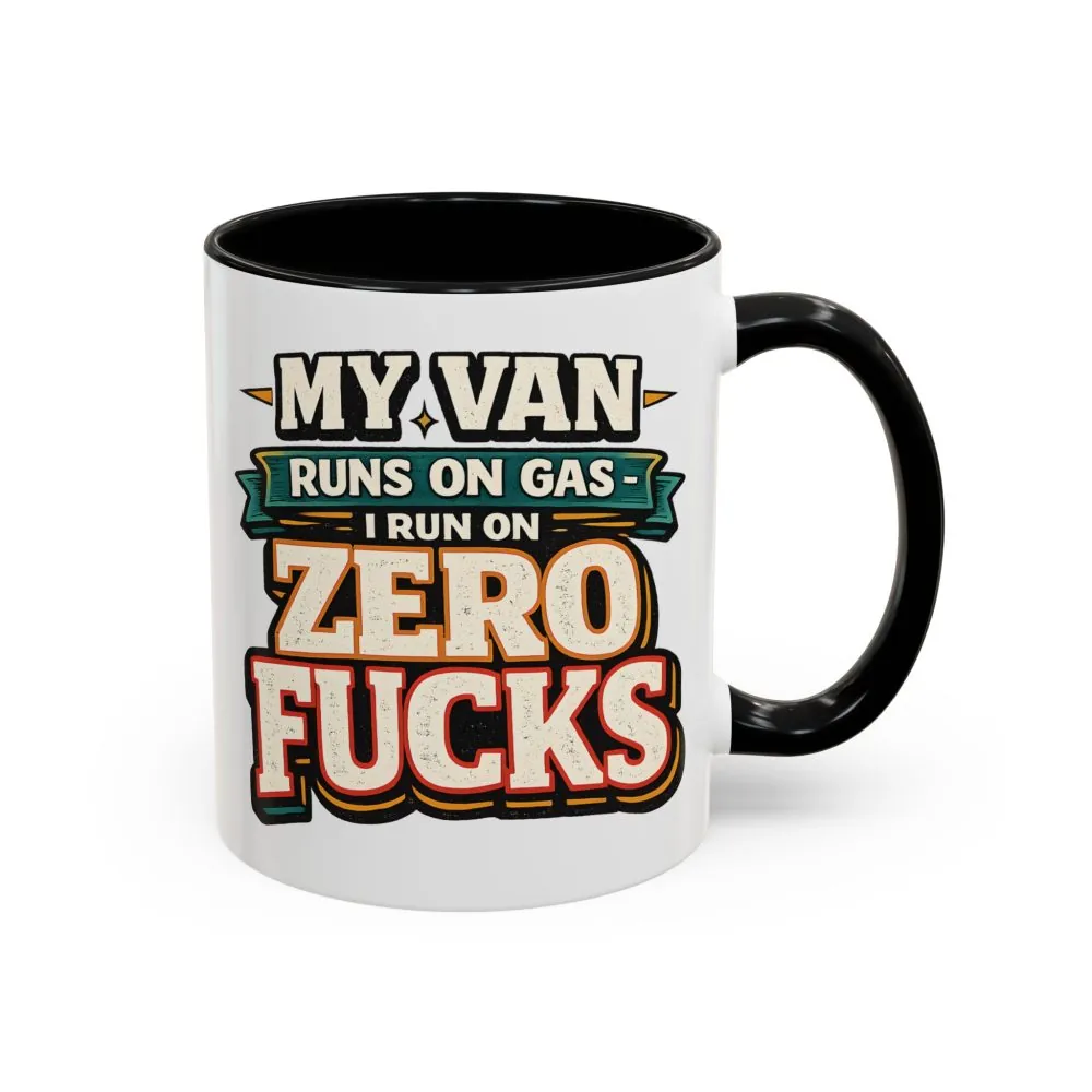 Accent Coffee Mug (11, 15oz) — "My Van Runs On Gas" Design F**K-Line